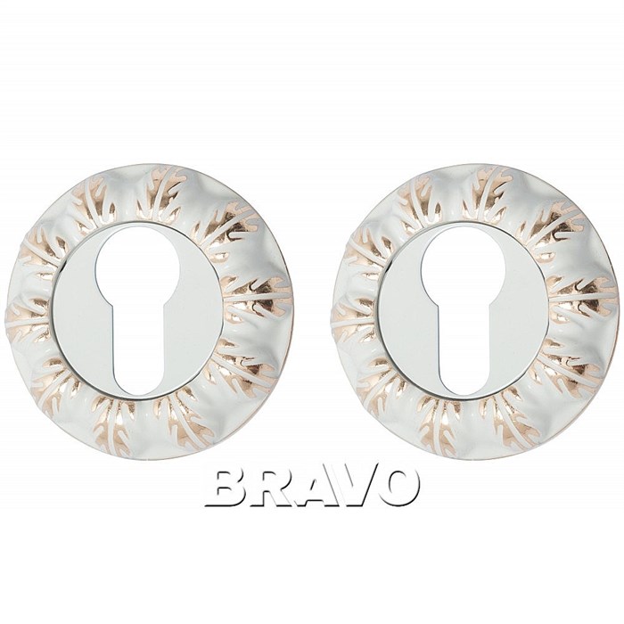 Накладка цилиндровая на розетке "Classic" Bravo А/Z-3CL WG БелЭмаль/Золото 048-0020 - фото 5585