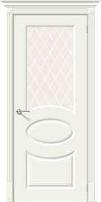 Скинни-21 Whitey / White Сrystal, межкомнатные двери Браво 013-0255