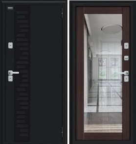 Thermo Флэш Декор Букле черное/Wenge Veralinga, двери Браво с терморазрывом 033-1824