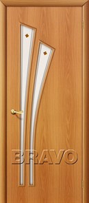 Двери Браво, Bravo, ламинированные,Межкомнатные, 4Ф Л-12 (МиланОрех) 010-0400