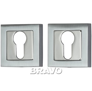 Накладка цилиндровая на квадратной розетке Bravo A/Z-2CL SC МатХром 046-0028