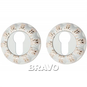 Накладка цилиндровая на розетке "Classic" Bravo А/Z-3CL WG БелЭмаль/Золото 048-0020