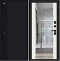 Лайнер-3 Total Black/Off-white, металлические двери с зеркалом Браво 033-2120 - фото 21747