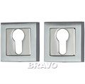 Накладка цилиндровая на квадратной розетке Bravo A/Z-2CL SC МатХром 046-0028 - фото 5196